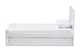 Sedona Modern Classic Mission Style White-Finished Wood Twin Platform Bed with Trundle