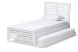 Sedona Modern Classic Mission Style White-Finished Wood Twin Platform Bed with Trundle