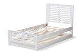 Sedona Modern Classic Mission Style White-Finished Wood Twin Platform Bed with Trundle