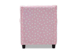 Selina Modern and Contemporary Pink and White Heart Patterned Fabric Upholstered Kids Armchair