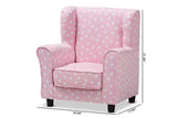 Selina Modern and Contemporary Pink and White Heart Patterned Fabric Upholstered Kids Armchair