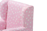 Selina Modern and Contemporary Pink and White Heart Patterned Fabric Upholstered Kids Armchair