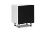 Stella Crystal Tufted White Upholstered Modern Nightstand