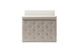 Swamson Modern and Contemporary Beige Fabric Tufted Twin Size Daybed with Roll-out Trundle Guest Bed