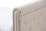 Swamson Modern and Contemporary Beige Fabric Tufted Twin Size Daybed with Roll-out Trundle Guest Bed