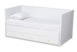 Thomas Classic and Traditional White Finished Wood Expandable Twin Size to King Size Daybed with Storage Drawers