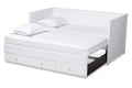 Thomas Classic and Traditional White Finished Wood Expandable Twin Size to King Size Daybed with Storage Drawers