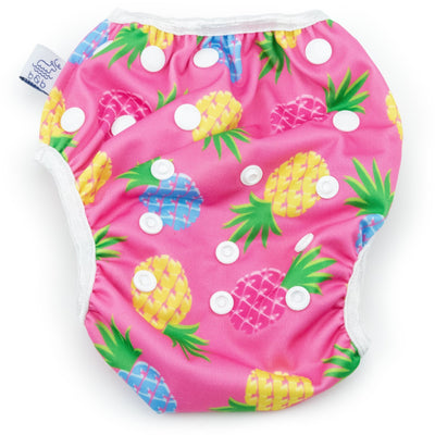 Large Pink Pineapples Nageuret Premium Reusable Swim Diaper, Adjustable 2-5 Years