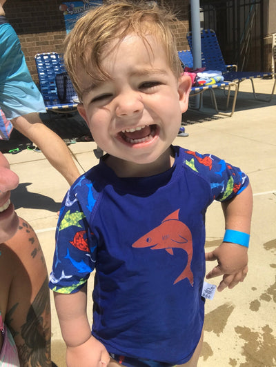 Shark Baby Rash Guard, Sun Protective Swim Shirt (Sizes 6M–5T)