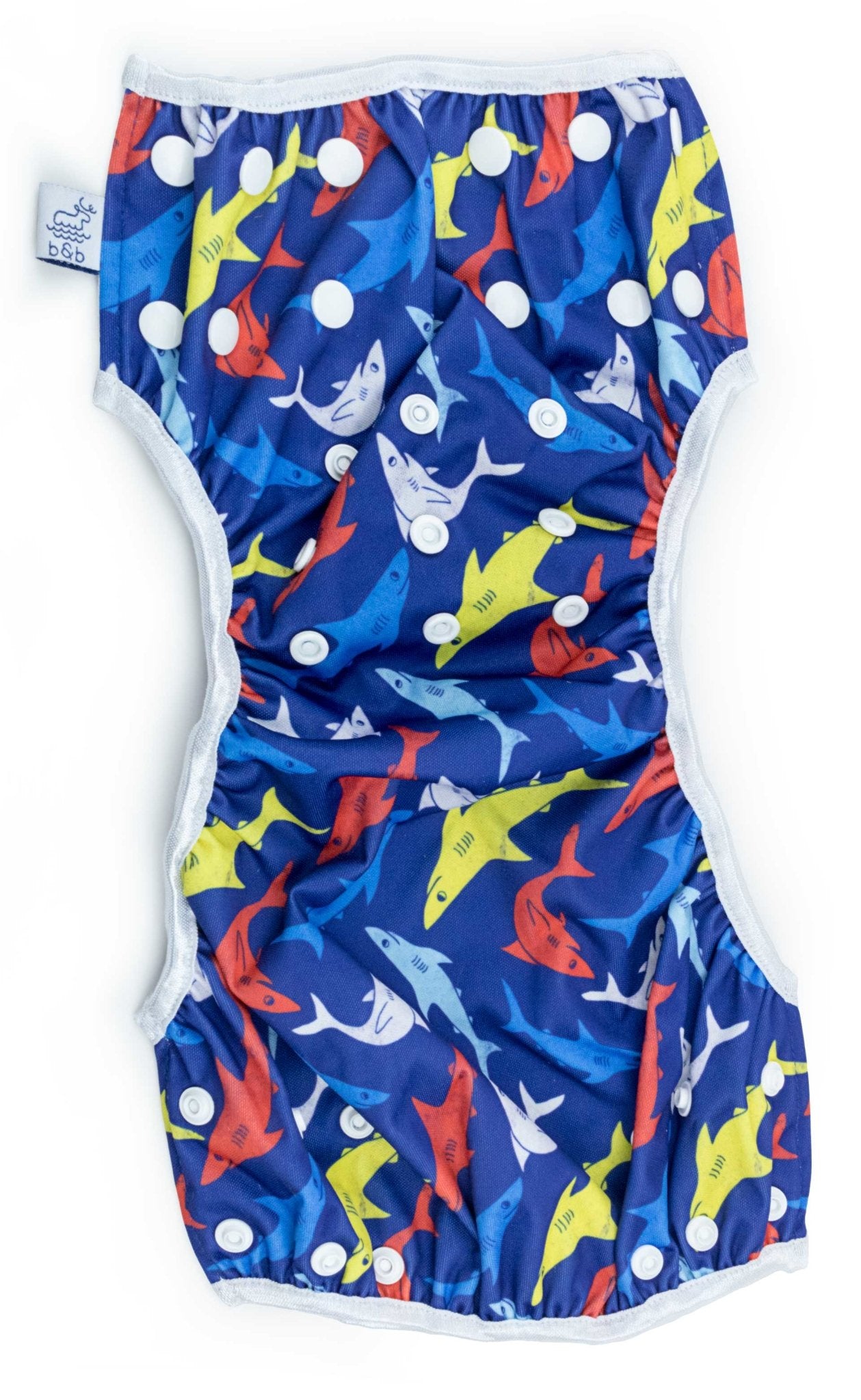 Sharks Nageuret Reusable Swim Diaper, Adjustable 0-3 Years or 2-5 Years