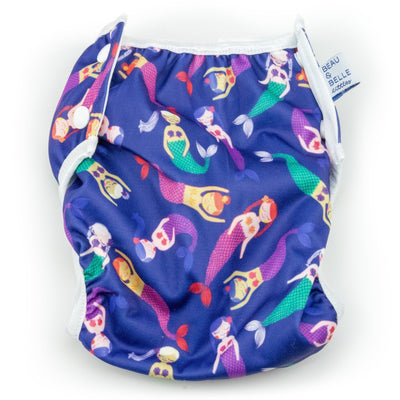 Toddler Size Mermaids Reusable Swim Diaper, Adjustable 2-5 Years Old