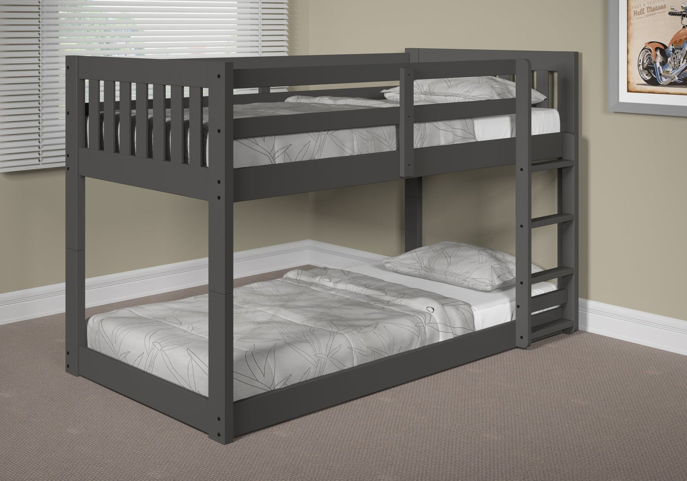 Carter Twin Over Twin Low Mission Bunk Bed