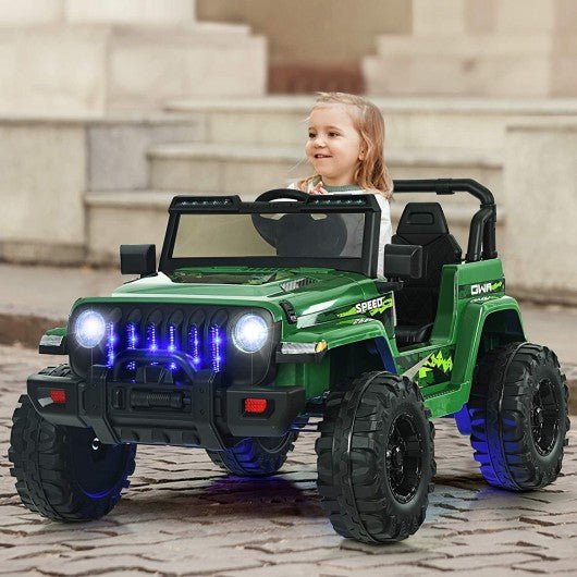 12V Kids Ride-on Jeep Car-Green