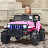 12V Kids Ride-on Jeep Car-Pink