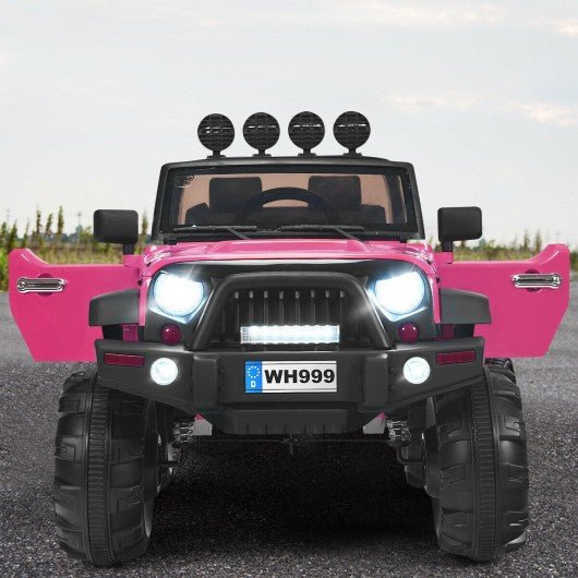 12V Kids Spring Suspension Ride On Truck-Pink