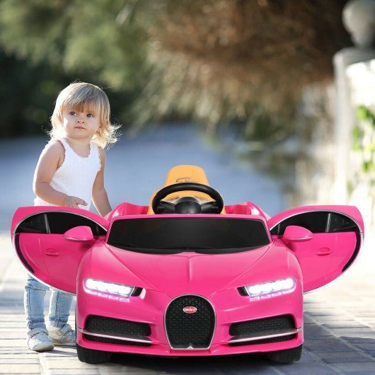 12V Licensed Bugatti Chiron Kids Ride on Car with Storage Box and MP3-Pink