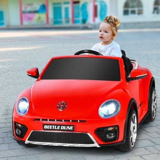 12V Licensed Volkswagen Beetle Kids Ride On Car with Remote Control-Red