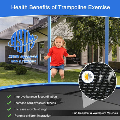 14 Feet Jumping Exercise Recreational Bounce Trampoline with Safety Net