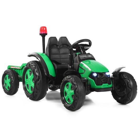 2 in 1 Electric 12V Kids Ride on Car Tractor with Remote Control LED Light Horn-Green