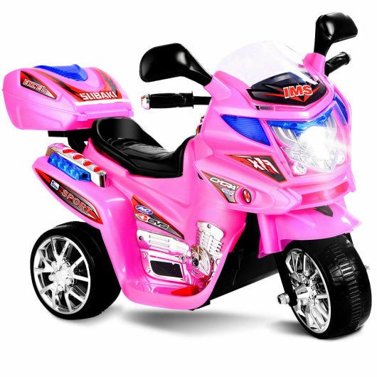 3 Wheel Kids Ride On Motorcycle 6V Battery Powered Electric Toy Power Bicyle New-pink