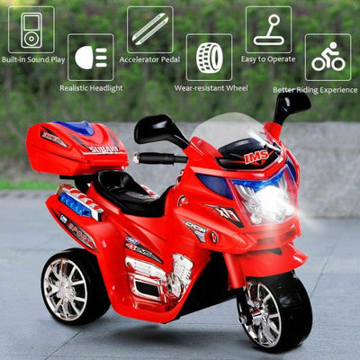 3 Wheel Kids 6V Battery Powered Electric Motorcycle Red