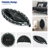 36 Inch Kids Trampoline Mini Rebounder – Safe and fun indoor trampoline with a fully covered handrail for stability, perfect for active play – Blue – MonkeyBunks.com.
