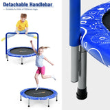 36 Inch Kids Trampoline Mini Rebounder – Safe and fun indoor trampoline with a fully covered handrail for stability, perfect for active play – Blue – MonkeyBunks.com.