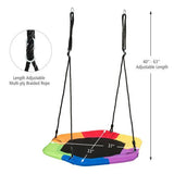 37” Hexagon Tree Kids Swing with Adjustable Hanging Rope-Colorful