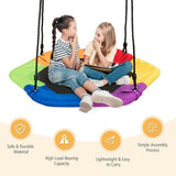 37” Hexagon Tree Kids Swing with Adjustable Hanging Rope-Colorful