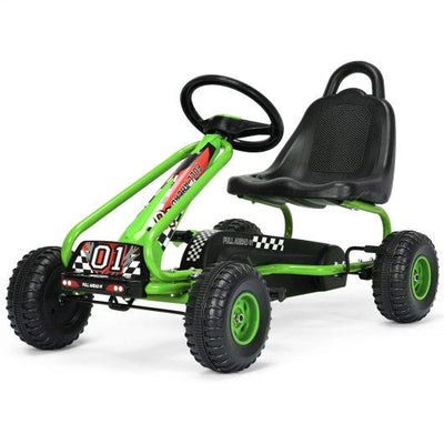 4 Wheel Pedal Powered Ride On with Adjustable Seat-Green