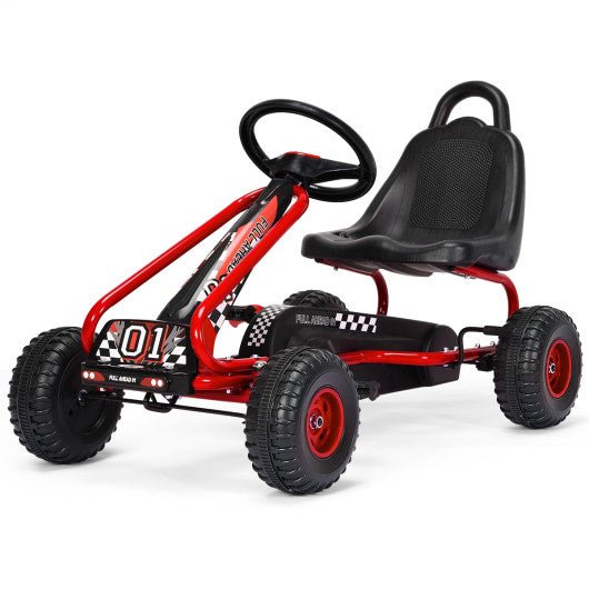 4 Wheel Pedal Powered Ride On with Adjustable Seat-Red