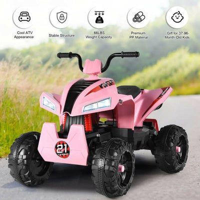 4 Wheels Quad Spring Suspension Kids Ride On ATV-Pink