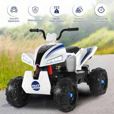 4 Wheels Quad Spring Suspension Kids Ride On ATV-White