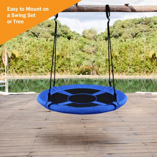 40 Inch Flying Saucer Tree Swing Indoor Outdoor Play Set-Blue