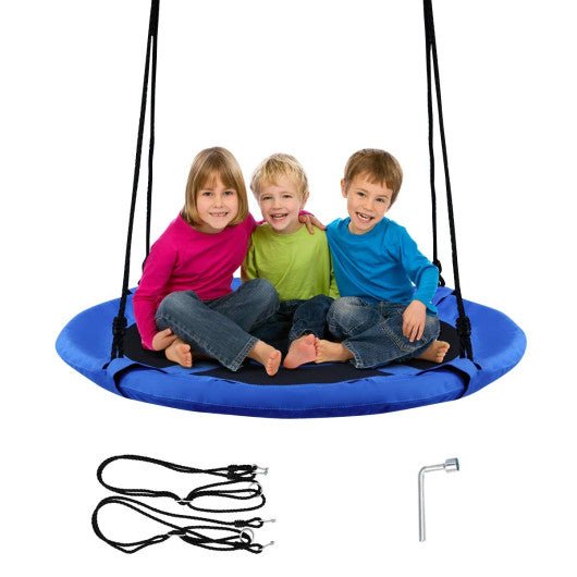 40 Inch Flying Saucer Tree Swing Indoor Outdoor Play Set-Blue