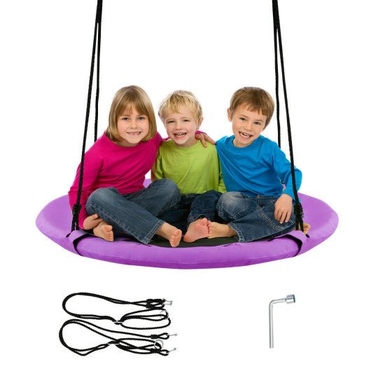 40 Inch Flying Saucer Tree Swing Indoor Outdoor Play Set-Purple
