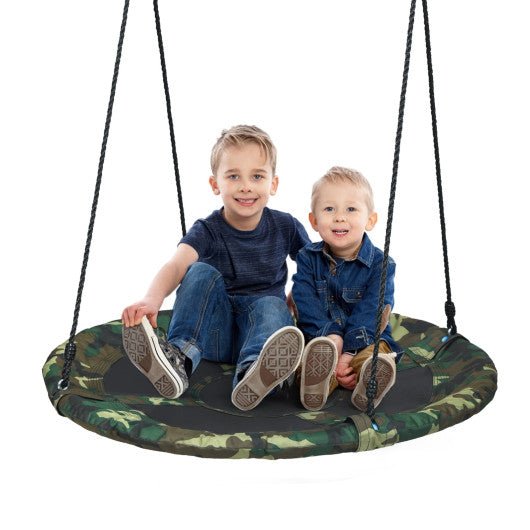 40-Inch Flying Saucer Tree Swing Outdoor Play Set with Adjustable Ropes Gift for Kids