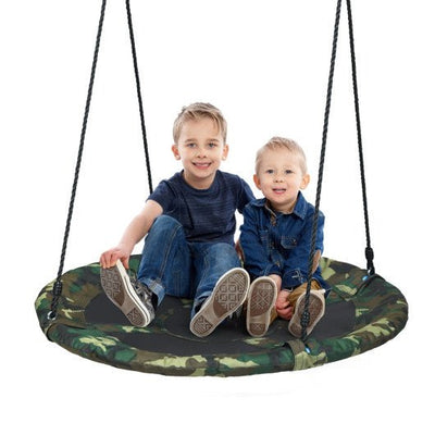 40-Inch Flying Saucer Tree Swing Outdoor Play Set with Adjustable Ropes Gift for Kids