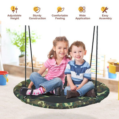 40-Inch Flying Saucer Tree Swing Outdoor Play Set with Adjustable Ropes Gift for Kids