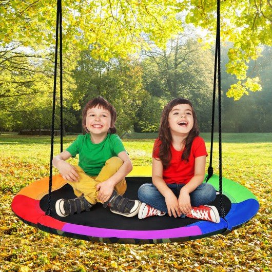 40 Inch Flying Saucer Tree Swing with 2 Hanging Straps for Kids-Army Green