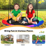 40 Inch Flying Saucer Tree Swing with 2 Hanging Straps for Kids-Blue
