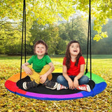 40 Inch Flying Saucer Tree Swing with 2 Hanging Straps for Kids-Blue