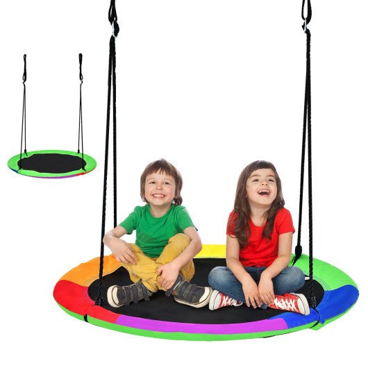 40 Inch Flying Saucer Tree Swing with 2 Hanging Straps for Kids-Green