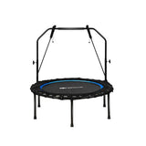 40 Inch Foldable Fitness Rebounder with Resistance Bands Adjustable Home-Blue