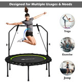 40 Inch Foldable Fitness Rebounder with Resistance Bands Adjustable Home-Green