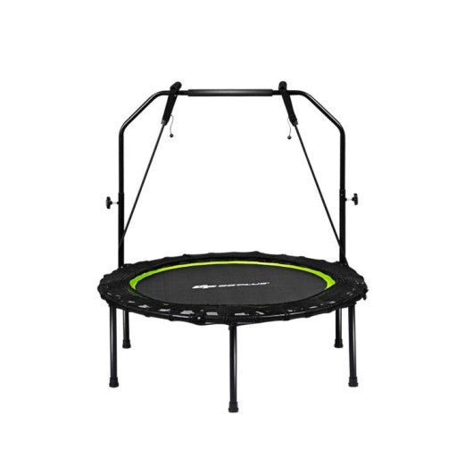 40 Inch Foldable Fitness Rebounder with Resistance Bands Adjustable Home-Green