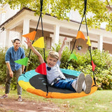 40 Inch Indoor Outdoor Flying Saucer Tree Swing with Hanging Strap