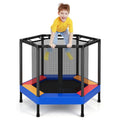 48 Inches Hexagonal Kids Trampoline With Foam Padded Handrails