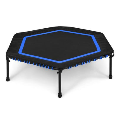 50 Inch Hexagonal Fitness Trampoline Exercise Rebounder with Pad-Blue