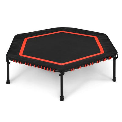 50 Inch Hexagonal Fitness Trampoline Exercise Rebounder with Pad-Red